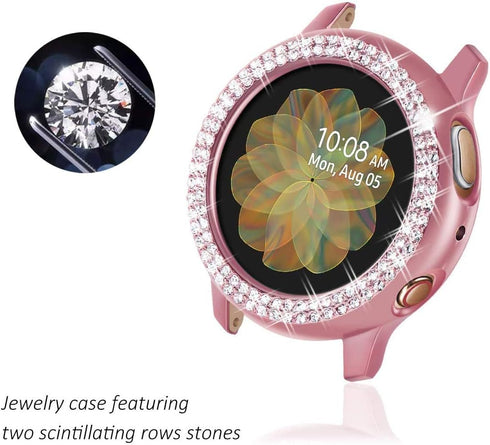 Moonshield MOOISVS for Galaxy Watch 3 Case 41mm Case, Bling Frame Protective Case Compatible for Samsung Galaxy Watch 3 (3 Packs, Rose Gold/Pink/G...