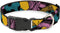 Disney Pet Collar, Dog Collar Plastic Buckle, Nightmare Before Christmas Sally Dress Patchwork, 11 to 16.5 Inches 1.0 Inch Wide...