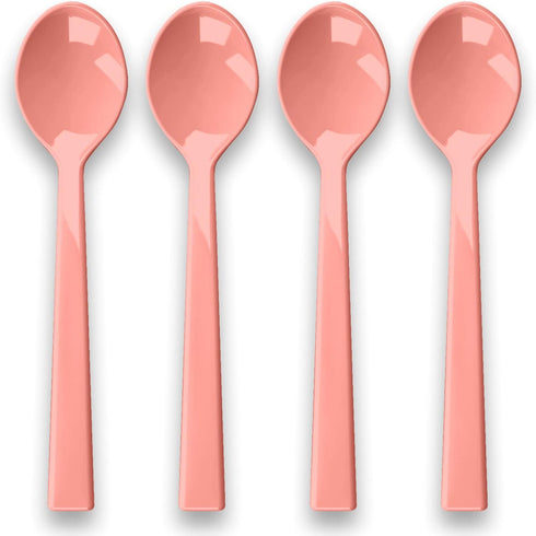 Abode Homewares Berries & Cherries Dessert/Espresso Spoon Set of 4, Pure Melamine, 6.2 x 1.4 - Inch, Red...