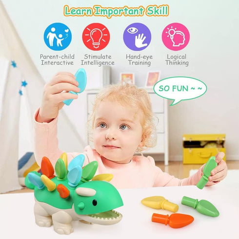 Hirger Montessori Toys for Baby 1 2 3 4 Year Old: Fine Motor Dinosaur Toys for Kids 2-4|Toddler Learning Educational Toys for Birthday Gift Age 1-...