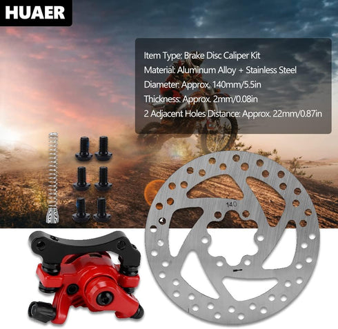 Akozon Brake Disc, 140mm Diameter Brake Disc Caliper Kit for Electric Scooter...