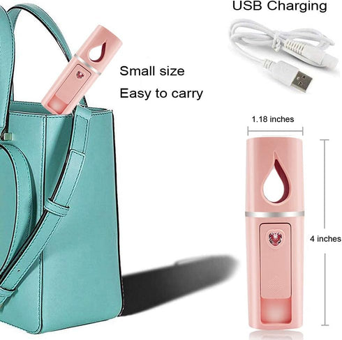 2 Pack Nano Facial Mister 20ml/30 ml Mini Face Humidifier Portable Facial Sprayer USB Rechargeable Handy Skin Care Machine for Face Hydrating, Dai...