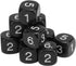 20Pcs Black 6 Sided Number Dice, Round Corner Polyhedral Dice, 16mm Polyhedral Dice Role Playing Dice for Numeral Teaching Board Games, DND RPG Wo...