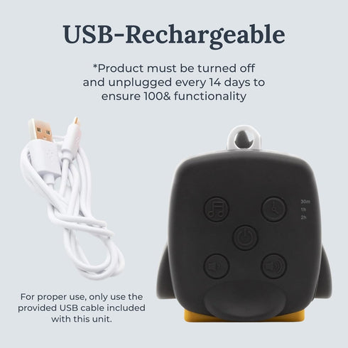 Yogasleep Pocket Baby Soother Penguin, White Noise Machine, 6 Soothing Sounds & Timer for Better Sleep, Includes Brown Noise & Lullabies, Compact ...