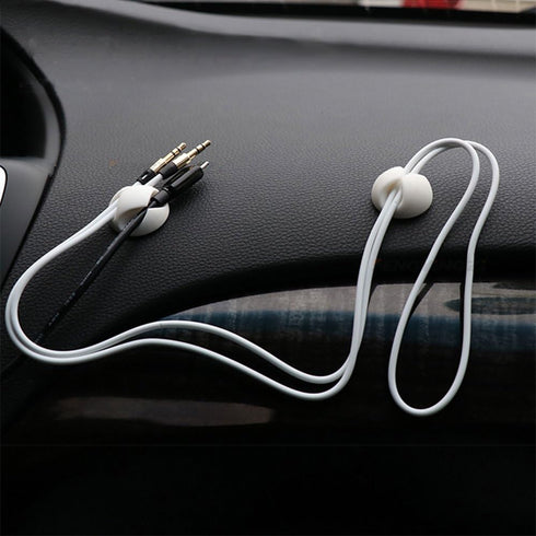 AUSTOR 20 Pieces Cable Clips White Cable Holders Adhesive Desk Cable Organizer Silicone Wire Holder Cable Management for Cable, Cord and Wire...