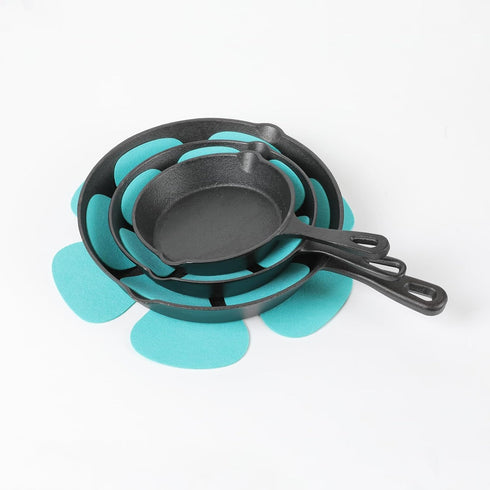 HAWOK Pot/Pan Protectors-Set of 3 Diamenter 8 inch 10inch 12inch Malachite Green...
