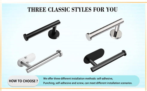 2 in 1 Toilet-Paper-Holder, Self-Adhesive, Toilet-Roll-Holder, Screws-in, Stainless-Steel,for Bathroom, Kitchen, Washroom (1, Silver)...