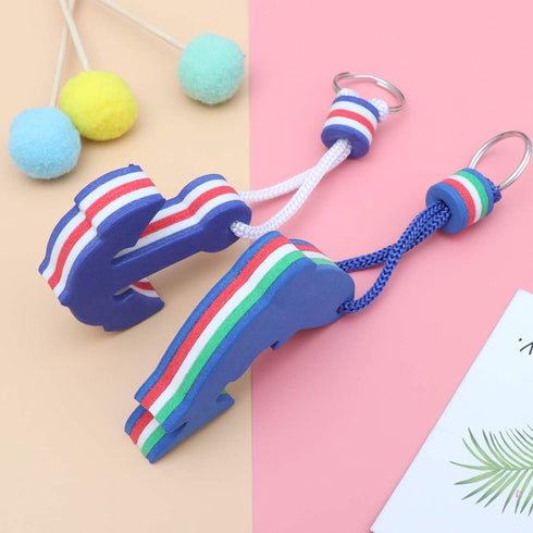 Floating Key Chain 2Pcs Floating Key Chains EVA Dolphin and Anchor Keyring Water Buoyant Keychain Floating Boat Keyrings for Boating Kayak Fishing...