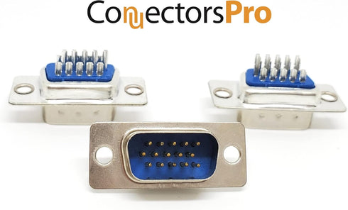 Pc Accessories 10 Pairs D-Sub HD15 High Density Solder Male and DB HD15 Female Connector 3-Row, 20-Pack (10 Male + 10 Female)...