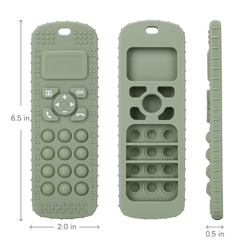 Socub Silicone Baby Teething Toy for Babies 3-12 Months, 2 Pcs Mobile Phone Shape Teether Toys for Infants Boys Girls, BPA Free Pain Relief Chew T...