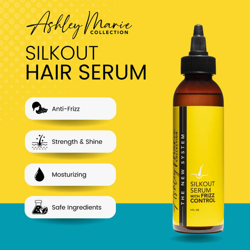 The Hair Diagram - Ashley Marie Silk Out Serum with Frizz Control - Natural Ingredients - Strengthening Hair Serum - High Shine & Heat Protectant ...