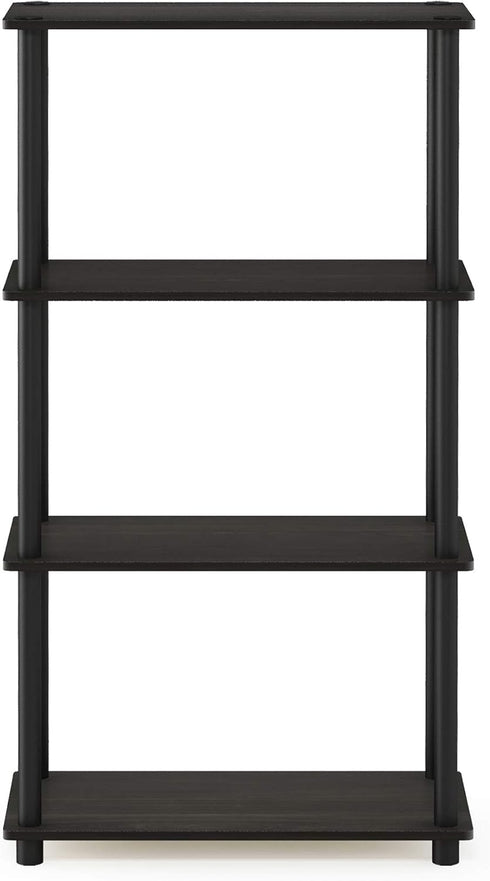 Furinno (99557EX/BK) Turn-N-Tube 4-Tier Multipurpose Shelf Display Rack - Espresso/Black...