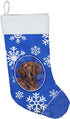 Caroline's Treasures SC9368-CS Dachshund Winter Snowflakes Holiday Christmas Stocking Fireplace Hanging Stockings Christmas Season Party Decor Fam...