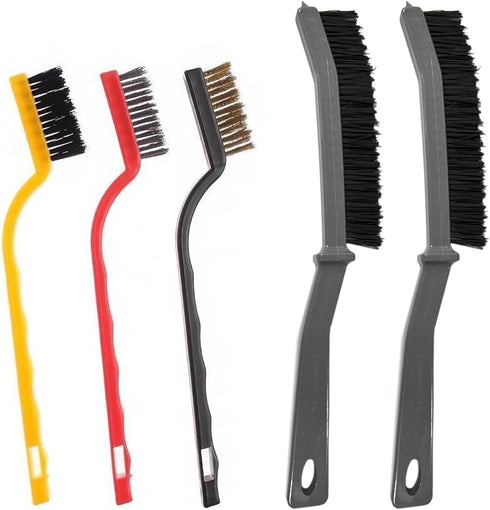 Kitchen Stove Gap Cleaning Nylon Scrub Brush, Hard-Bristled Crevice Cleaning Brushes Set for Range Hood Grease Grime, Clean Tiles Corners, Bathroo...