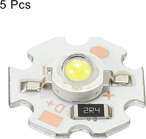 MECCANIXITY COB LED Light Chip Bead 3W 280lm 6000-6500K 20mm 5VDC Energy Saving Bulb for Spotlight Floodlight Replacement White 5Pcs...