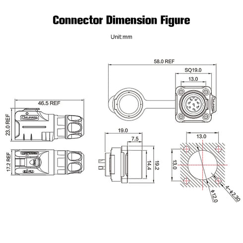 8 Pin Waterproof Connector, Industrial Solder Connector, Aviation Wire Connector for Industrial, Power, Car, and Other Indoor/Outdoor Male and Fem...
