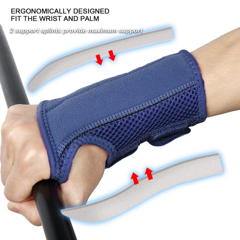 NuCamper Wrist Brace Carpal Tunnel Right Left Hand for Men and Women, Night Wrist Sleep Supports Splints Arm Stabilizer with Compression Sleeve Ad...