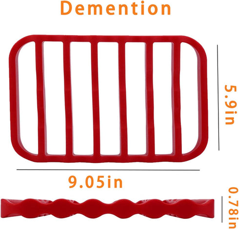 2 Pack Silicone Roasting Racks Non Stick Easy-Clean Cooling Rack for Cooking Baking Steaming (2pack-red)...