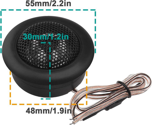 2 Pairs Car Speaker Car Round Dome Audio Speaker Auto Tweeter Loudspeaker Horn Car Mini Tweeter Speaker Car Tweeter Speaker Accessories......