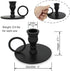 Taper Candle Holders for Candlesticks with Handle, Matte Black Wrought Iron Metal Candle Stick Holders for 7/8" Candles, Set of 2...