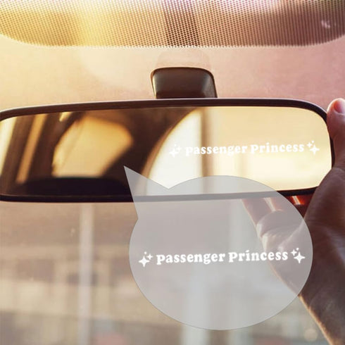BoAn 3 Pack Passenger Princess Stickers,Rearview Mirror Decal, Vinyl Decal,Car Mirror Decal,Cute Car Sticker(White)...