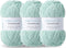 3PCS 3.5oz Chenille Yarn for Blankets Amigurumi: Soft Velvet Baby Yarn Blanket Knitting and Crocheting Bulky 5# Yarn 3 Skeins of 100g (Mint Green)...