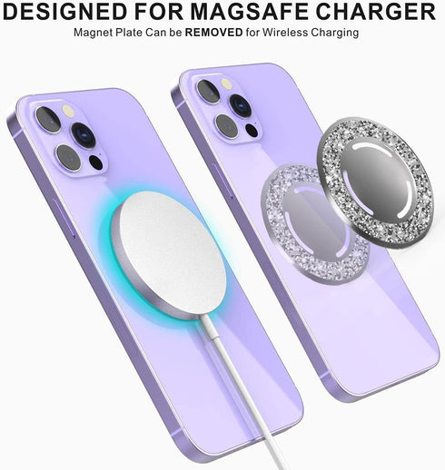 Glitter Compatible with Magsafe Socket Base Removable and Wireless Charging Compatible ?Base Only? Works with Socket Grip, Phone Ring Holder Compa...