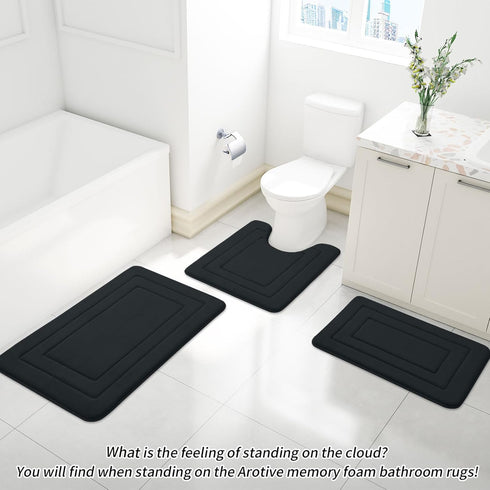 Arotive Memory Foam Bathroom Rug Mat 24x16, Ultra Soft and Absorbent Bath Mat, Machine Wash Dry, Comfortable Bath Rug Carpet for Bathroom Floor, T...