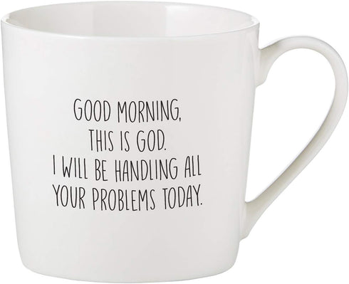 Creative Brands Faithworks - Inspirational White Bone China Café Mug/Cup, 14-Ounce, Good Morning This is God...