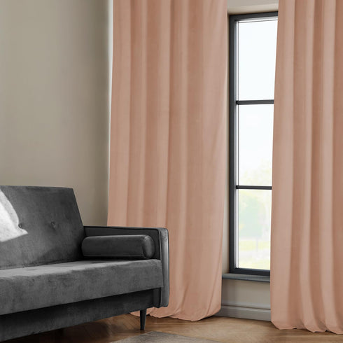 HPD Half Price Drapes Heritage Plush Velvet Curtains 108 Inches Long Room Darkening Curtains for Bedroom & Living Room 50W x 108L, (1 Panel), Peac...