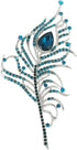 EVER FAITH Austrian Crystal Elegant Peacock Plume Teardrop Brooch Silver-Tone...
