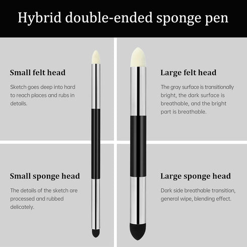 4Pcs Sketch Blending Sponge Pens, Double Headed, Washable and Reusable Blending Stump Drawing Art Blenders for Artists, Ideal for Highlighting, Sh...