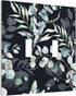 Decorative Switch Plate Covers Boho Black Grey Eucalyptus Leaf Floral 2 Gang Double Toggle Light Switch Cover Electric Wall Plate Dual Device Elec...