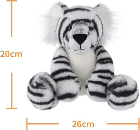 Apricot Lamb Toys Plush White Classic Tiger Stuffed Animal Soft Cuddly Perfect for Kids 8.0 Inches...