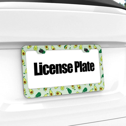 Delerain Green Avocados License Plate Frame, Car Tag Cover Stainless Steel Metal Aluminum Frame for US Standard 2 Flat Holes (Set of 2)...