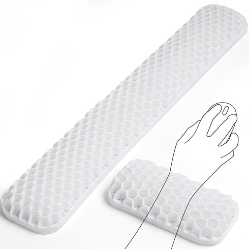 Gel Computer Keyboard Wrist Rest Set, Ergonomic Keyboard and Mouse Pad, 2Pcs Upgrade Cooling Soft Breathable Wrist Support for Computer, Office, S...