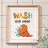 Dinosaur Bathroom Decor, Funny Dinosaur Themed Bathroom Inspirational Quotes Art Print Humorous Quotes Painting, Set of 4 (8”X10”), Unframed...