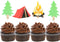 LaVenty Camping Cupcake Toppers Camping Birthday Party Decor Woodlands Party Decor Happy Camper Party Decor Lumberjack Party Decor...