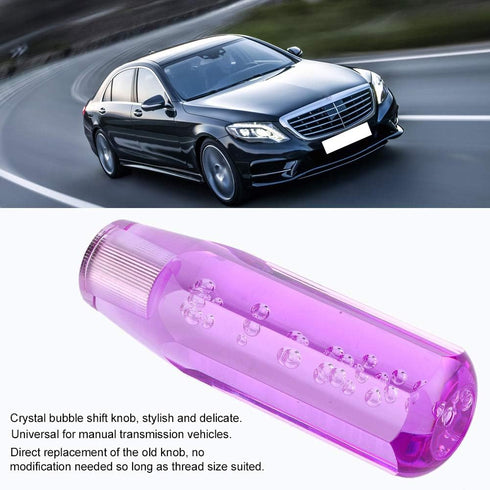 Tbest R Shift Knob G29,Crystal Clear Shift Knob 15Cm5.9In Crystal Car Shift Knob Gear Stick Lever Universal for Manual Transmission Vehiclespurple...