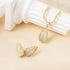 HZMAN Teardrop Earrings Necklace Jewelry Set for Women Bride Dainty 18K Gold White Plated Cubic Zirconia Stud Tearsdrop Earring Wedding Party Jewe...