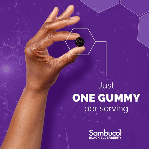 Sambucol Black Elderberry Gummies with Vitamin C & Zinc - Sambucus Elderberry Gummies for Immune Support, High Antioxidants, Gluten Free, Vegan, E...