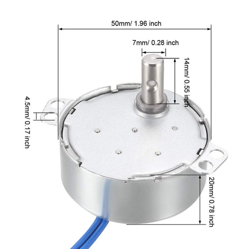 uxcell Metal Gear Electric Synchronous Motor AC 100-127V 0.8-1RPM 50-60Hz CW 4W...