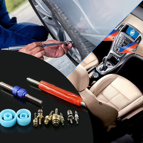 Glarks 78Pcs Car Air Conditioner Valve Core Schrader Valve Cores Accessories A/C R12 R134a Refrigeration Tire Valve Stem with Double Head Remover ...