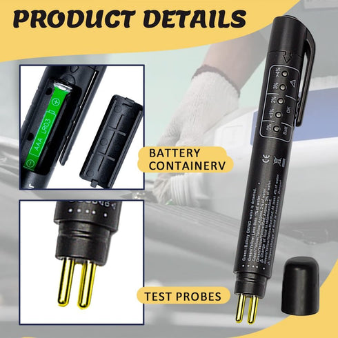 Brake Fluid Liquid Tester Pen, Brake Fluid Tester, Car Diagnostic Testing Tool with 5 LED Indicators, Hydraulic Fluid Liquid Oil Moisture Analyzer...