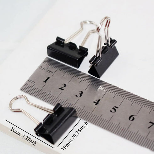 100 Pack Small Binder Clips 0.75 Inch, Small Binder Clips Micro Clips Paper Clamps for Office and Home Supplies, Black...