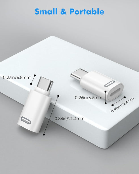 MoKo Lightning Female to USB C Male Adapter, 2 Pack USB-C to Lightning Adapter for iPhone 15/15 Pro/15 Pro Max/15 Plus, iPad Pro/Air, Support Fast...