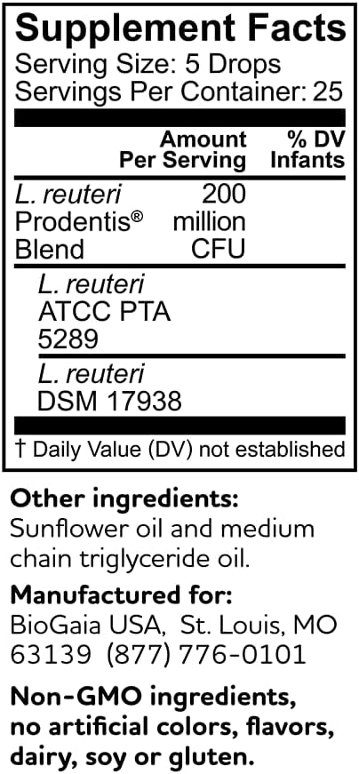 BioGaia Prodentis Drops | Dental Probiotics | for Teeth & Gums | Promotes Good Oral & Gut Health | Oral Probiotic Drops | 25 Day Supply | 1-Pack...