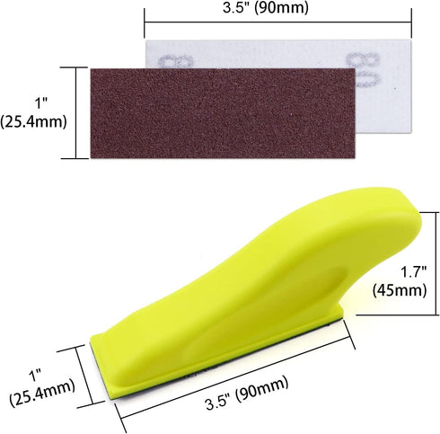 POLIWELL Micro Sanding Tools 3.5” x 1” Detail Sander for Small Projects, Mini Handle Sander Kit+ Sandpaper 40 80 120 180 240 400 600 Grit for Craf...