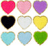 Shelzy’s Designs Towel Embroidered Heart Patches - 3pc Glitter Chenille Sticker or Glue on Appliques,Triple-Pack in Pink or White with Elegant Gol...