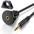 3.5mm Male to Female Car Truck Dashboard Flush Mount 1/8" AUX Audio Jack Extension Cable with Mounting Panel for Car Boat and Motorcycle (3 Feet)...